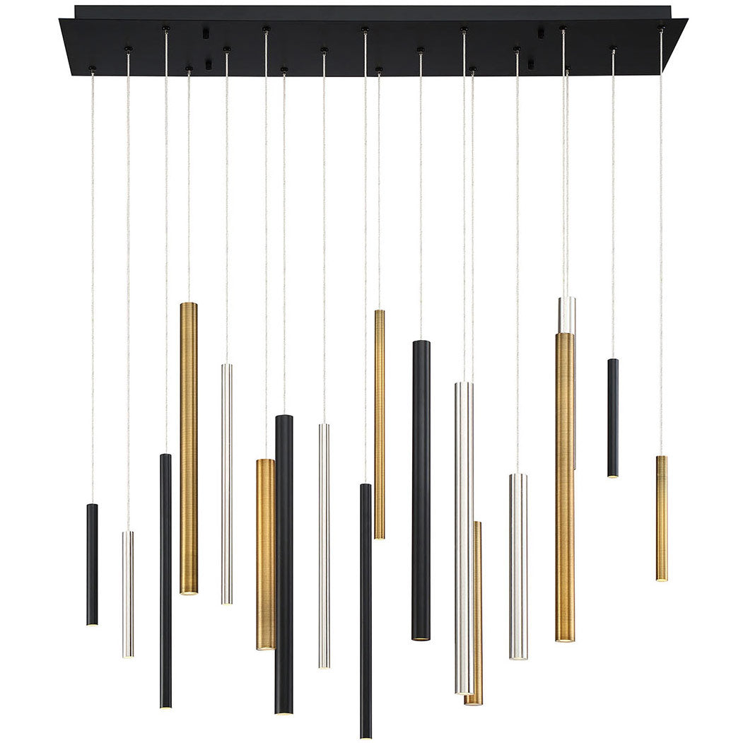 Santana Modern Linear Multi-Light Pendant Chandelier - Adjustable Height Aluminum Tube Fixture