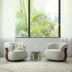 Swivel Accent Chair Set of 2, 360° Swivel Barrel Chair for Living Room, Reading Chair for Bedroom, Modern Round Accent Arm Chairs Club Chair for Nursery Living Room