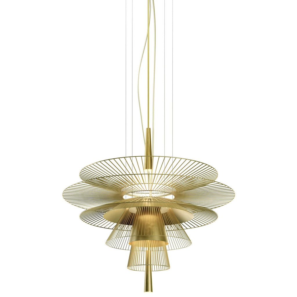 Modern Gravity Pendant Chandelier with Adjustable LED Illumination - Black & Champagne Finishes
