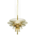 Modern Gravity Pendant Chandelier with Adjustable LED Illumination - Black & Champagne Finishes