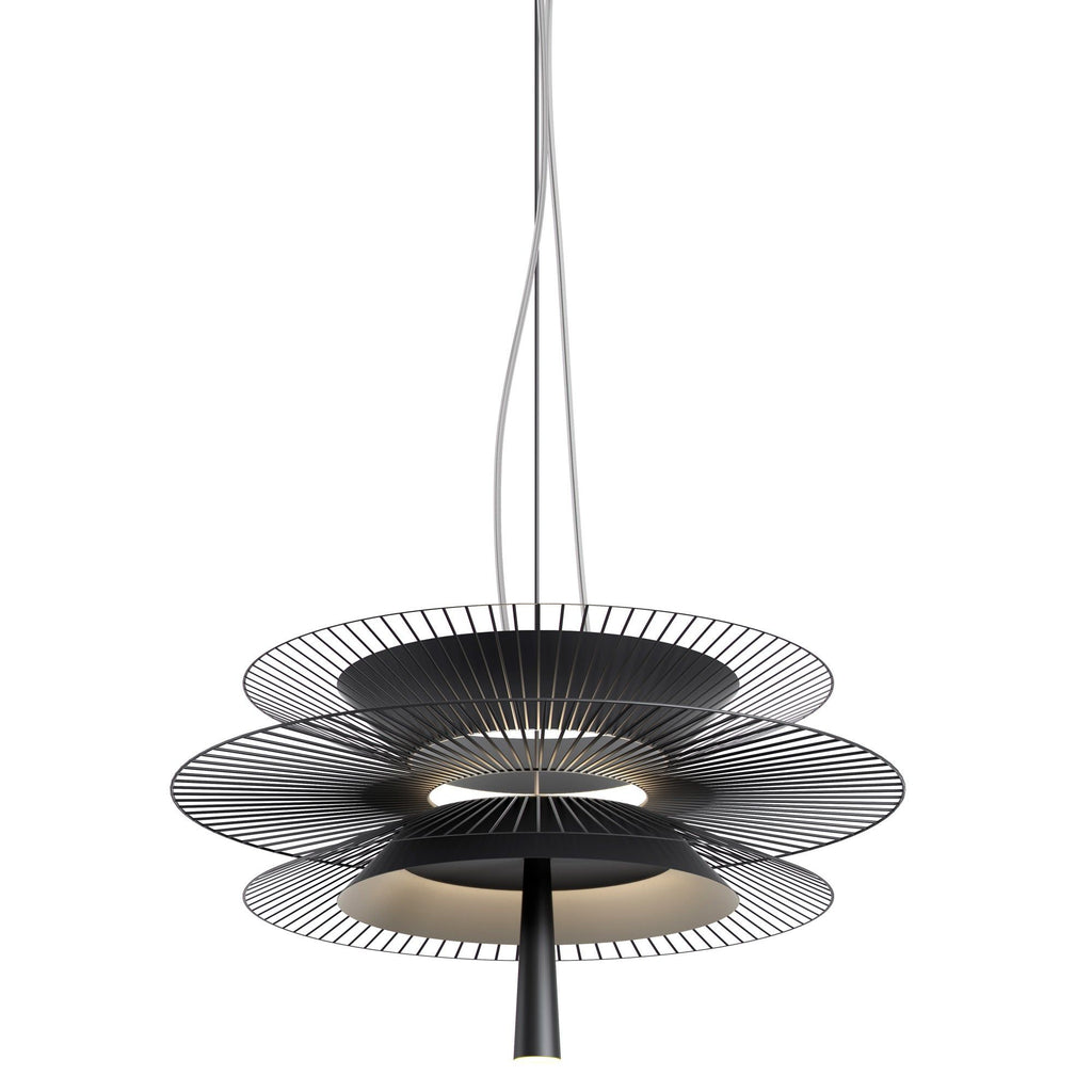 Modern Gravity Pendant Chandelier with Adjustable LED Illumination - Black & Champagne Finishes