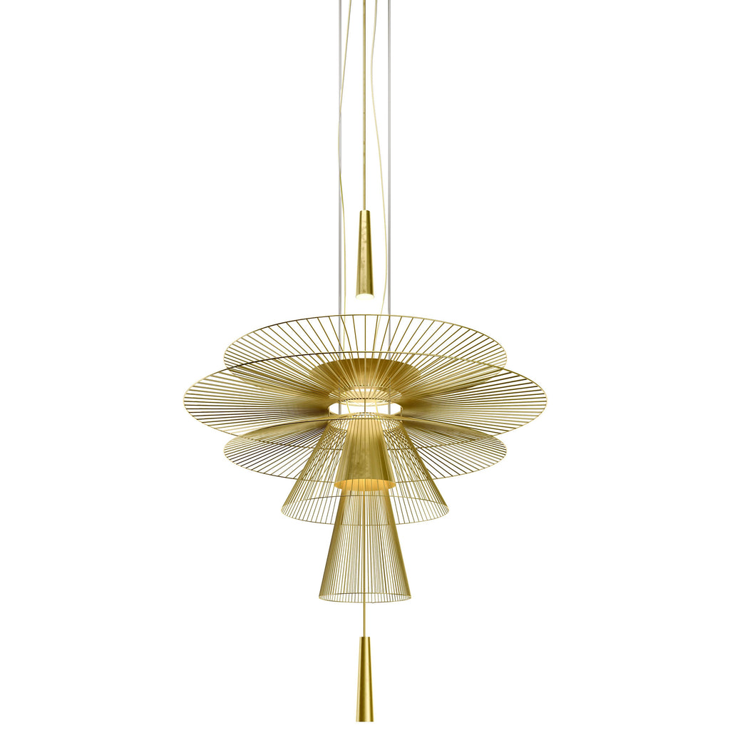 Modern Gravity Pendant Chandelier with Adjustable LED Illumination - Black & Champagne Finishes
