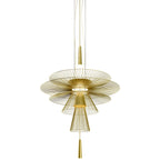 Modern Gravity Pendant Chandelier with Adjustable LED Illumination - Black & Champagne Finishes