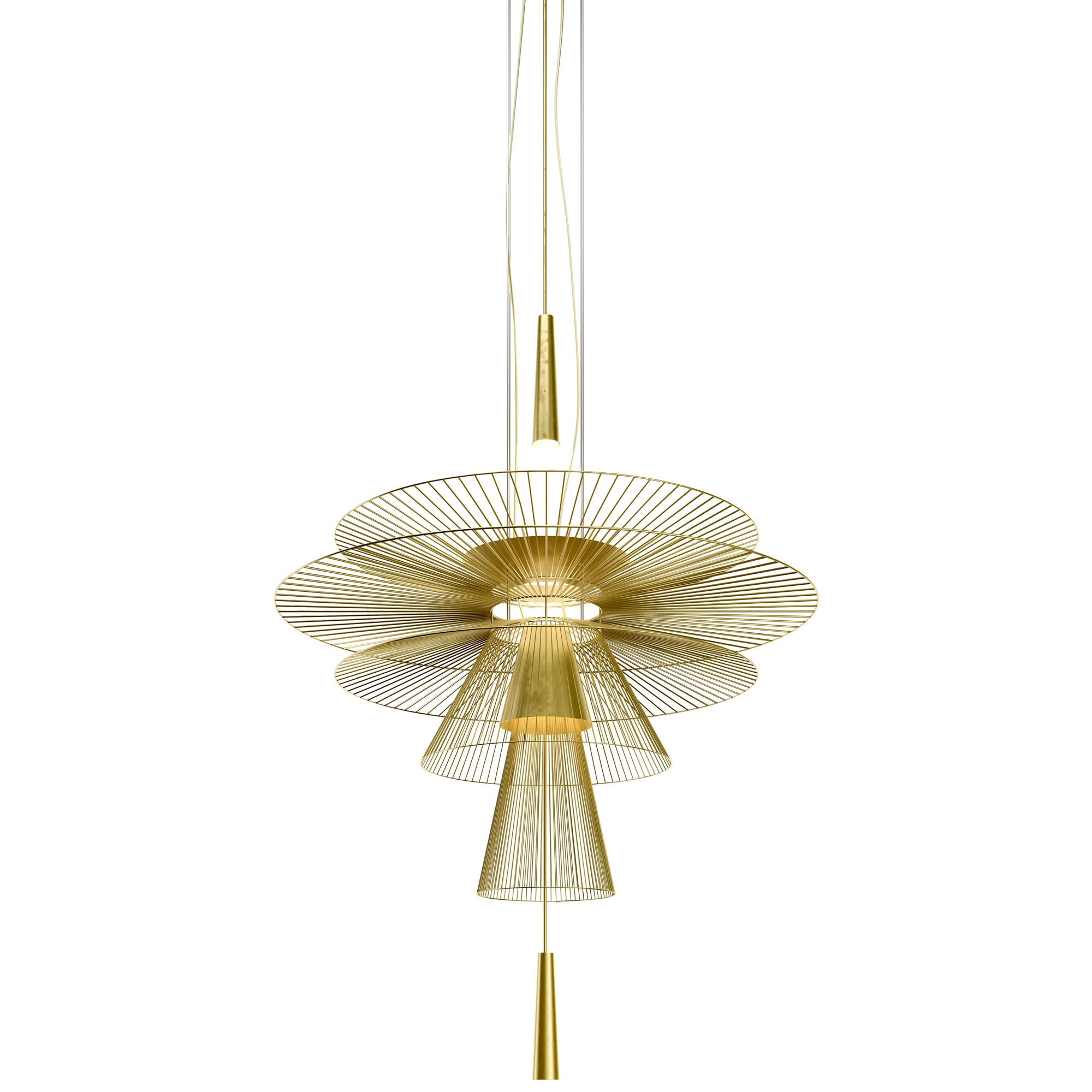 Modern Gravity Pendant Chandelier with Adjustable LED Illumination - Black & Champagne Finishes