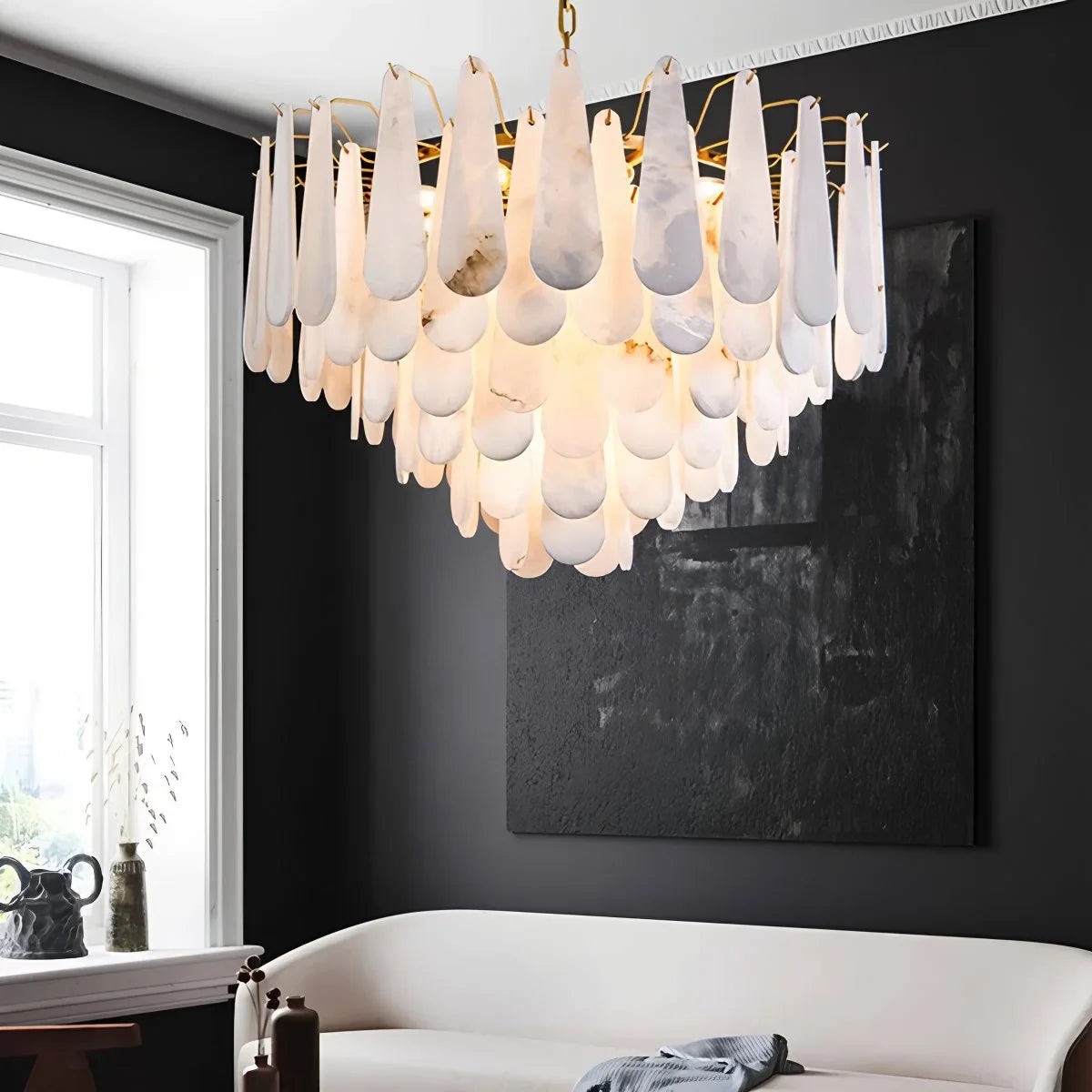 Antizer Modern Luxury Multi-layer Spanish Alabaster Chandelier