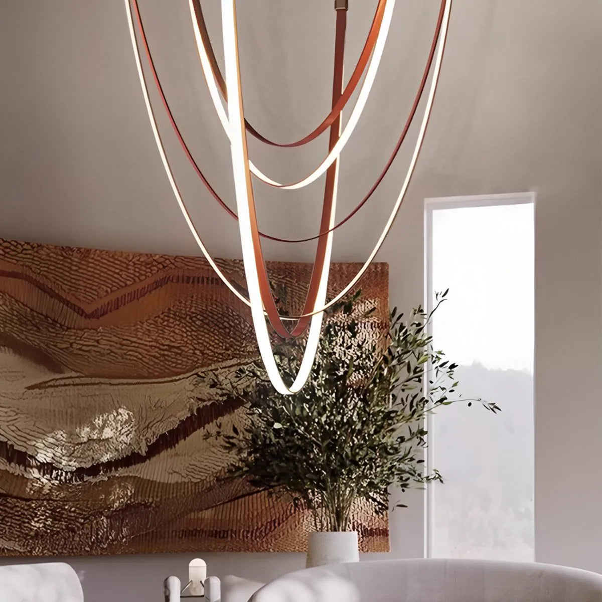 Antizer Shalom Leather Chandelier for Staircase