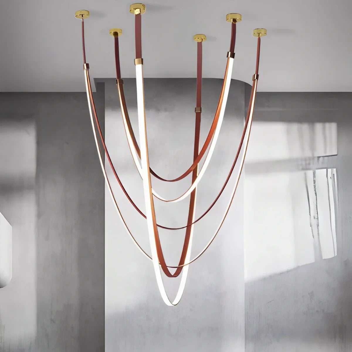 Antizer Shalom Leather Chandelier for Staircase