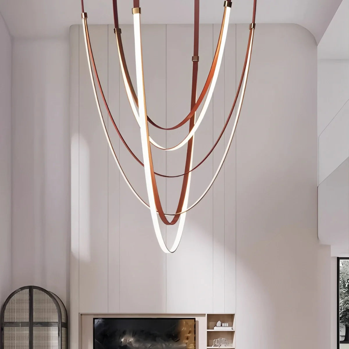 Antizer Shalom Leather Chandelier for Staircase