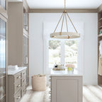 Delaney Matte Brass Chandelier with Bleached Natural Rope Accents - Elegant Designer Lighting