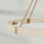 Delaney Matte Brass Chandelier with Bleached Natural Rope Accents - Elegant Designer Lighting