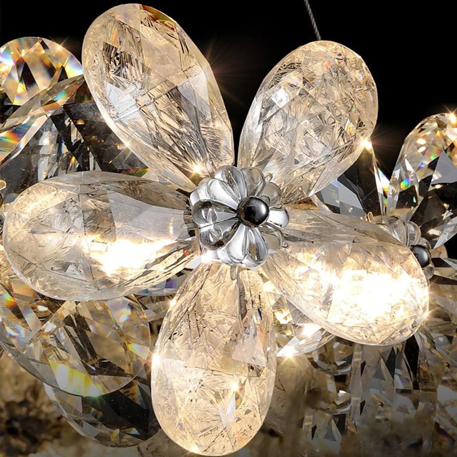 Crystal Bloom Double Halo Chandelier