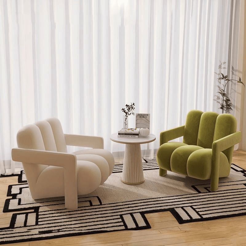 Contemporary Nordic Flannelette Solid Wood Sofa Backrest Armrest For Living Room