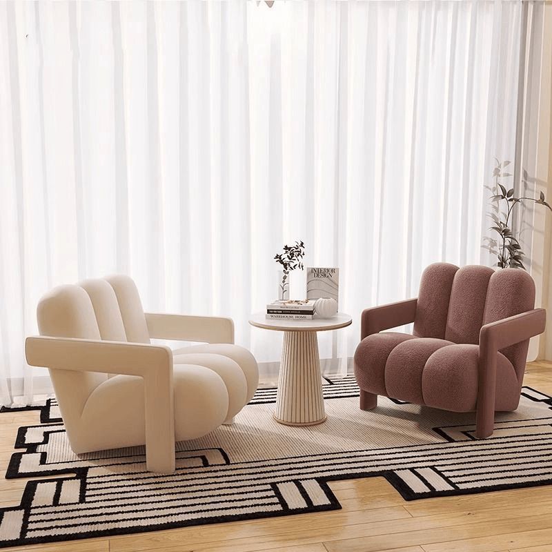 Contemporary Nordic Flannelette Solid Wood Sofa Backrest Armrest For Living Room