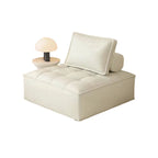 Contemporary Nordic Square Block Solid Wood Lambswool Technology Fabric Cotton Linen Sofa Backless Armless For Living Room
