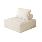 Contemporary Nordic Square Block Solid Wood Lambswool Technology Fabric Cotton Linen Sofa Backless Armless For Living Room