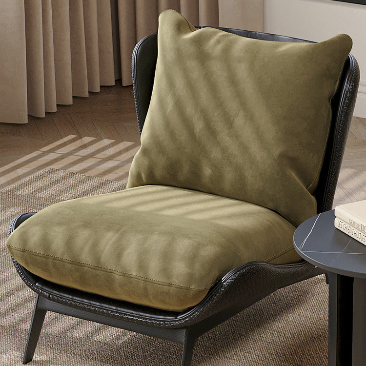 Traditional Vintage L-Shape Velvet Leather Cotton Carbon Steel Single Person Lazy Sofa Backrest Armless For Living Room