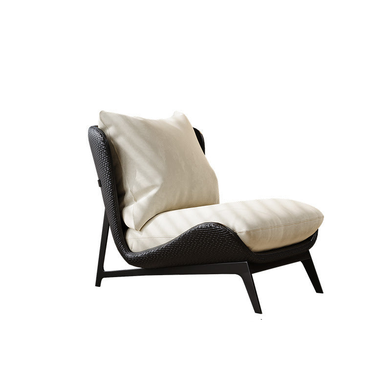 Traditional Vintage L-Shape Velvet Leather Cotton Carbon Steel Single Person Lazy Sofa Backrest Armless For Living Room