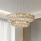 Crystal Dual Tier Water Drop  Chandelier