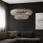 Crystal Dual Tier Water Drop  Chandelier