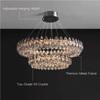 Crystal Dual Tier Water Drop  Chandelier