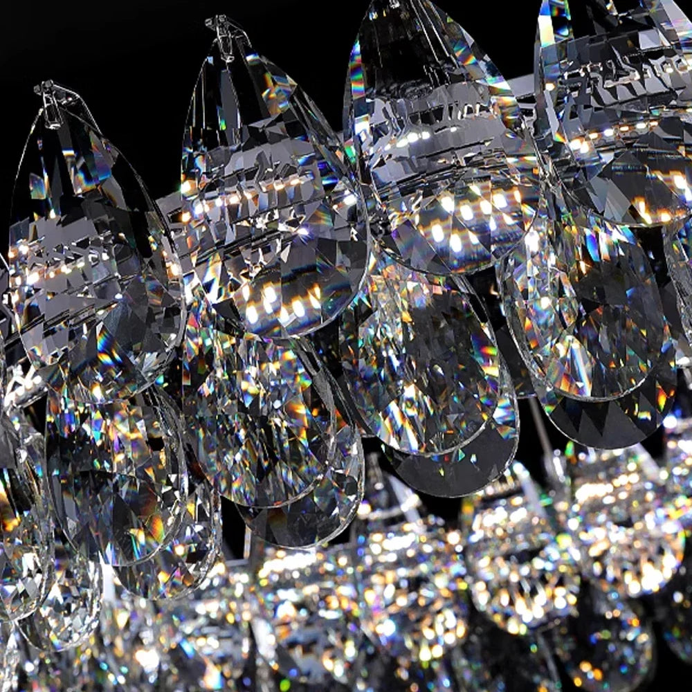 Crystal Dual Tier Water Drop  Chandelier