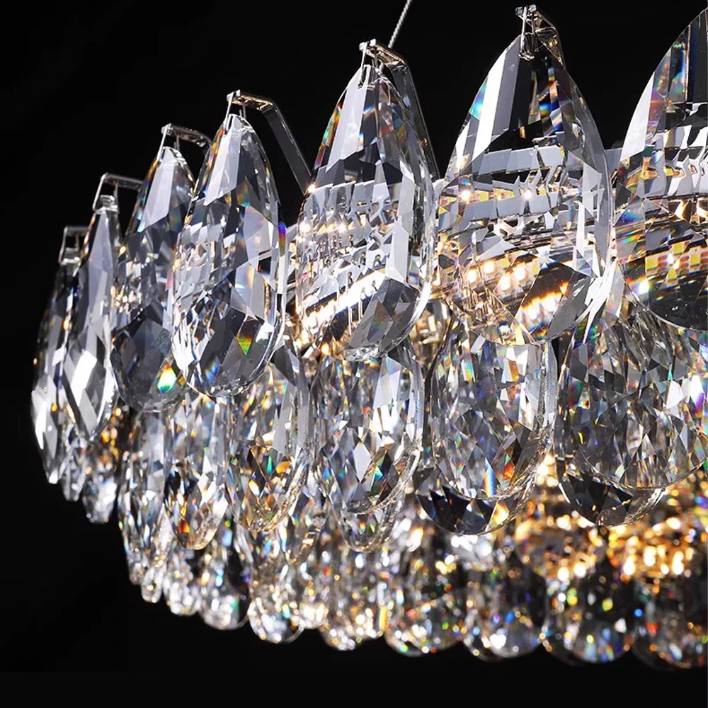 Crystal Dual Tier Water Drop  Chandelier