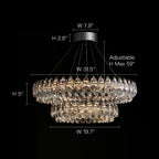 Crystal Dual Tier Water Drop  Chandelier