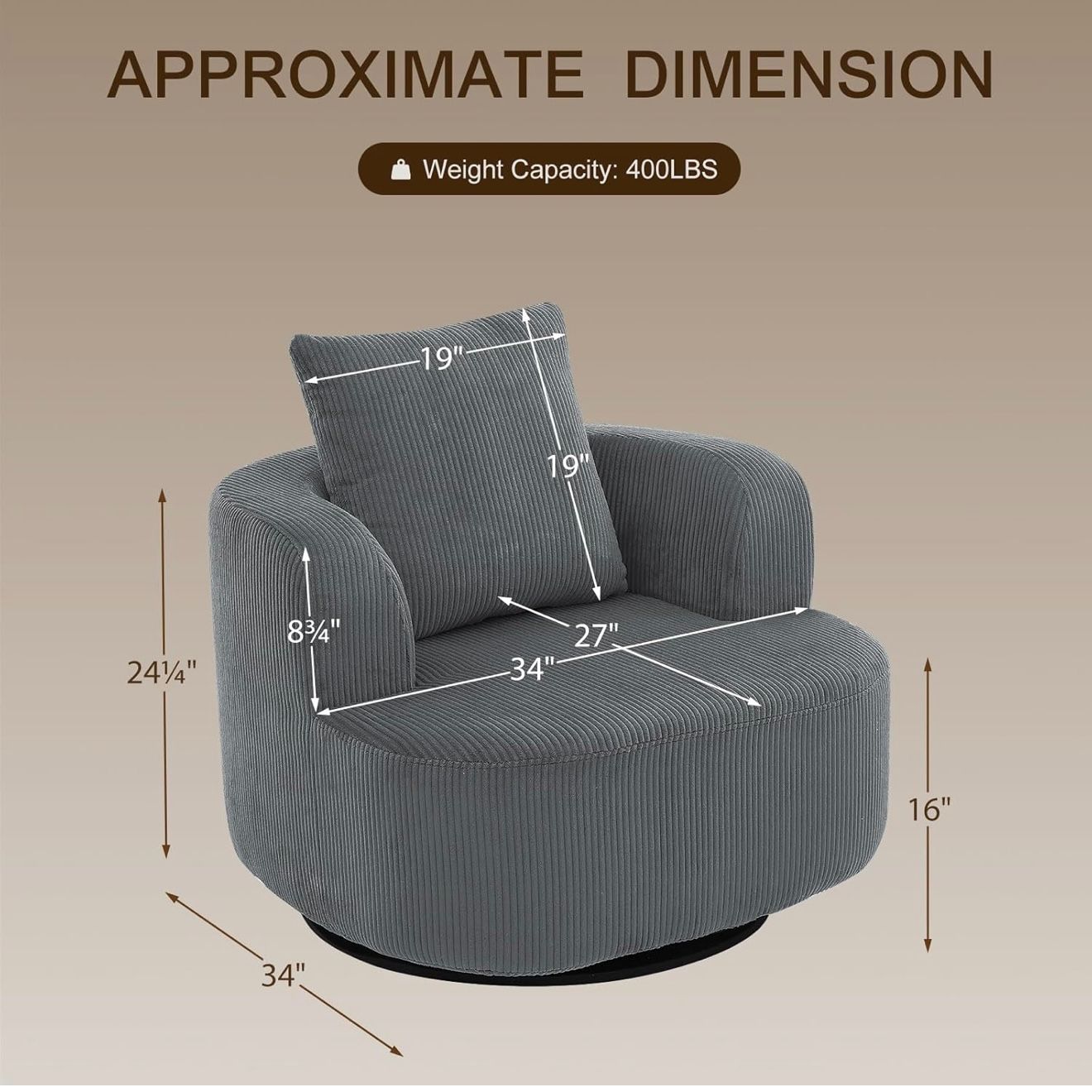 Marlowe Upholstered Swivel Accent Chair SCL