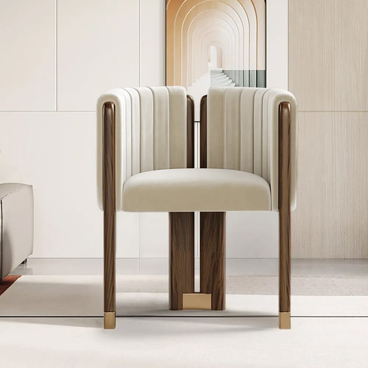 Modernica Velvet Fluted Upholstered Accent Chair Simple & Chic Living
