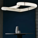 Oslo Designer Inspired Double Loop Symmetrical Alabaster Chandelier