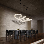 Oslo Designer Inspired Double Loop Symmetrical Alabaster Chandelier