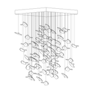 Multicolor Crystal Maple Leaf Chandelier