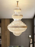 Extra Large Multi-layers Gold Luxury Crystal Chandelier Modern Empire Decrative Crystal Light For Living Room/Foyer/Staircase