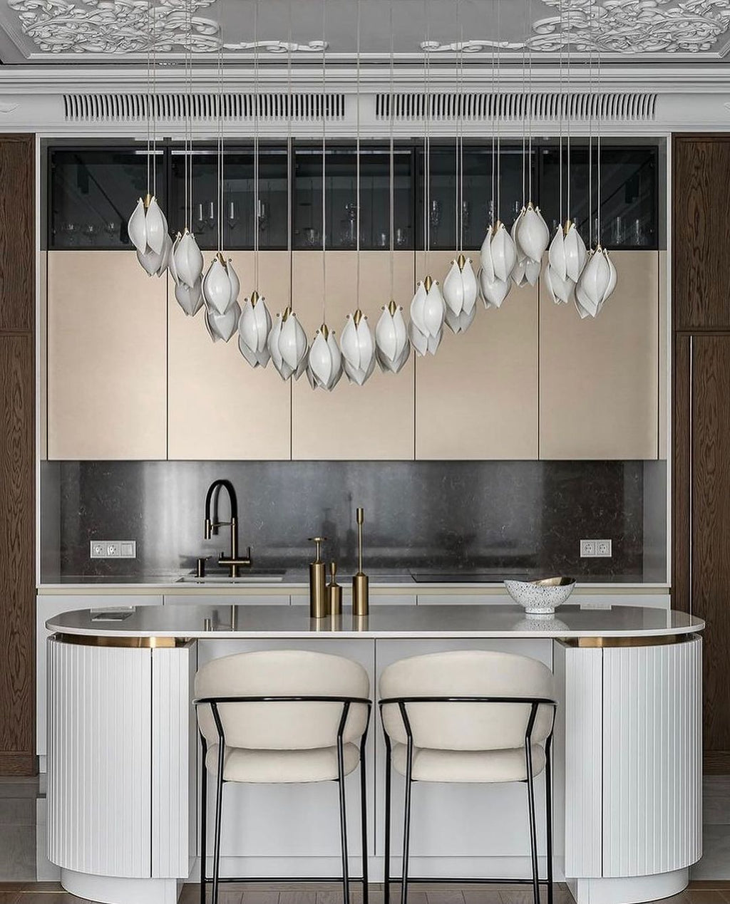 Nordic Magnolia Blossom Ceramic Dining Room Chandelier