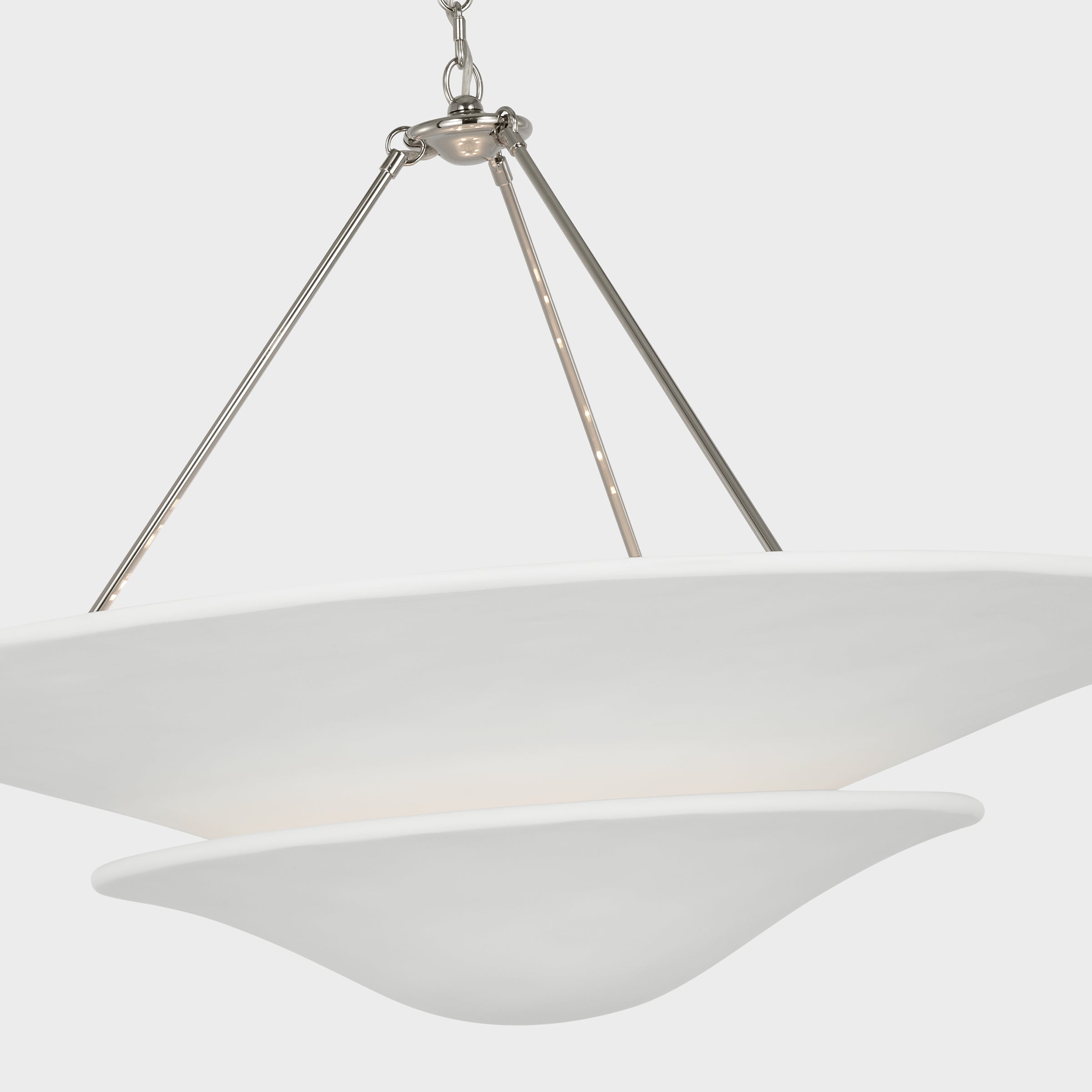 Mollino Chandelier by AERIN - Vintage French Sculpture-Inspired Plaster Finish with Hand-Rubbed Antique Brass