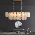 Cloude Modern Multi-Tier Cloud Glass Pendant Light Kitchen Island Light Adjustable Chain