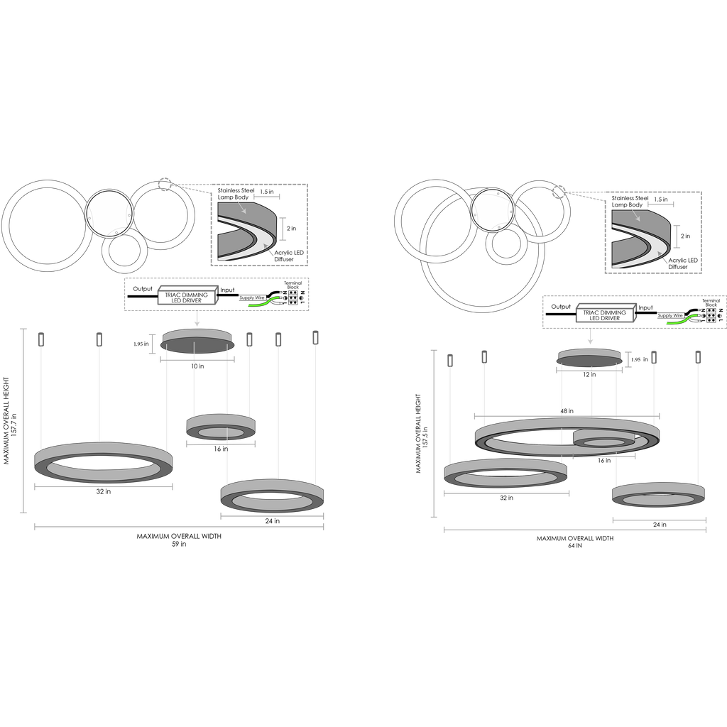 Aria Modern Multi-Light Chandelier - Customizable Pendant Arrangement