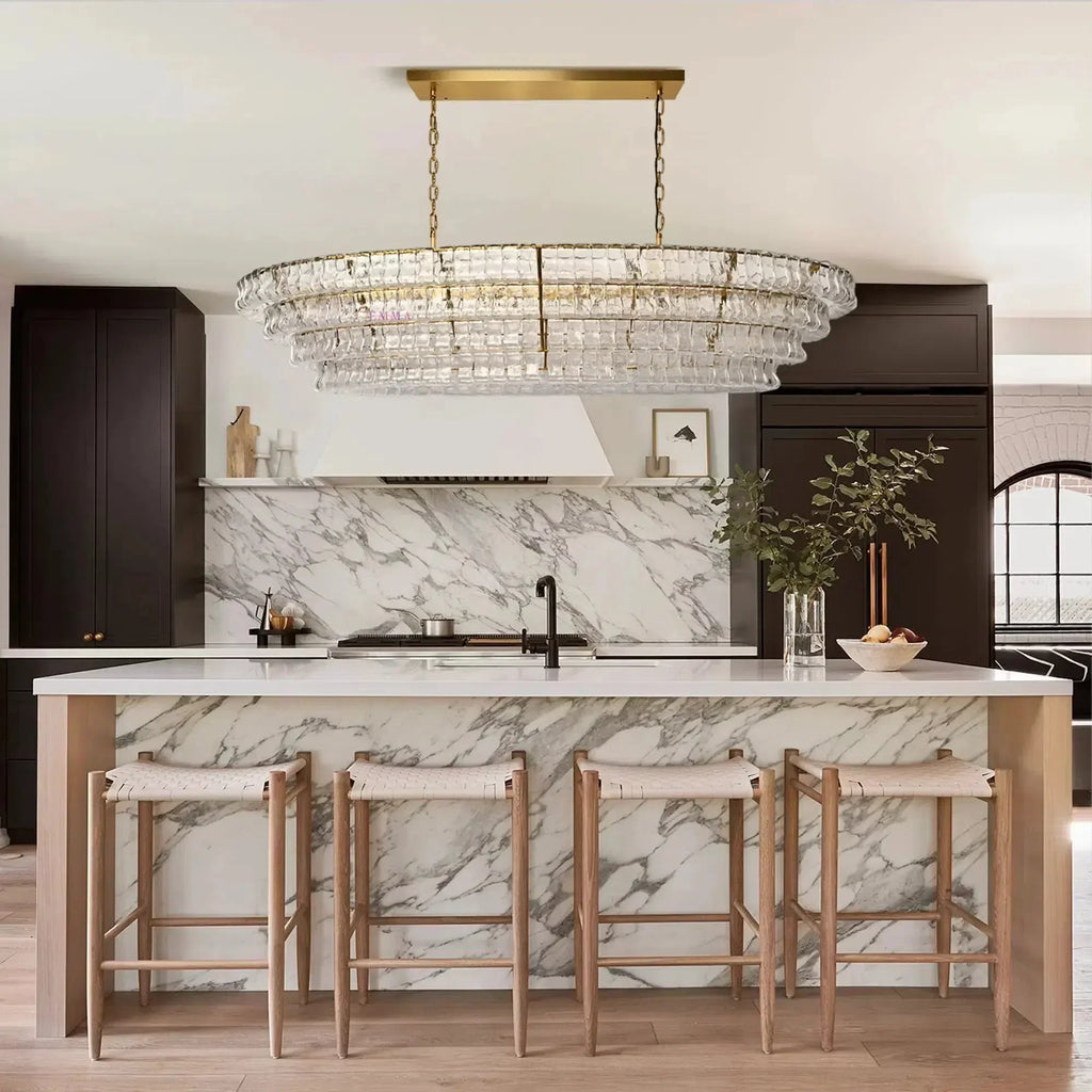 Ghiaccio Oval Chandelier 54"65"