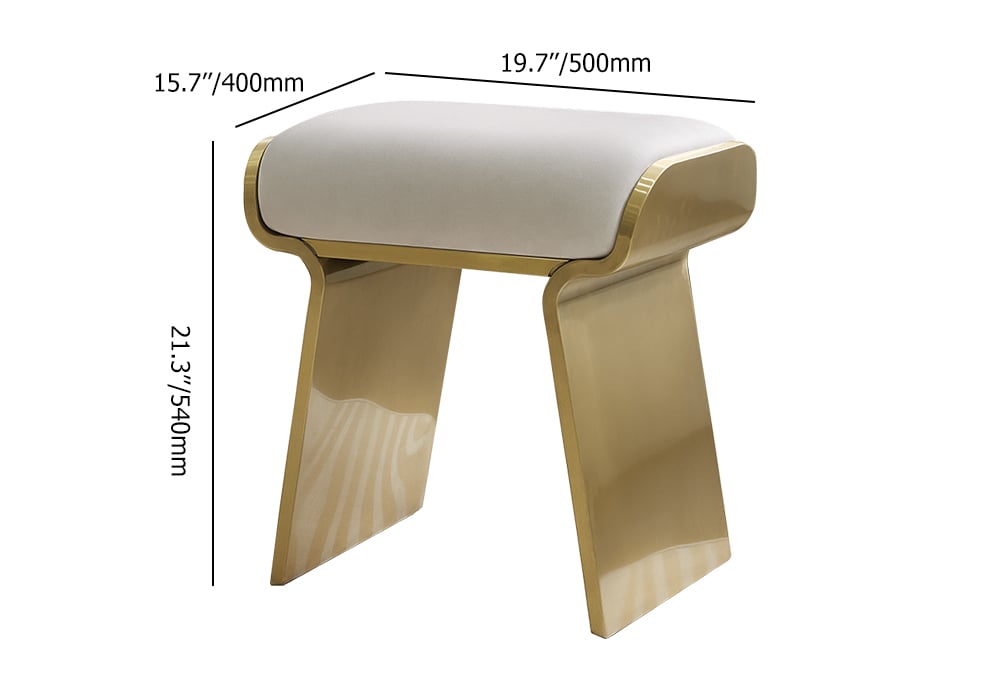 Upart Leath-aire Upholstered Vanity Stool with Gold Frame