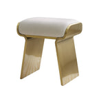 Upart Leath-aire Upholstered Vanity Stool with Gold Frame