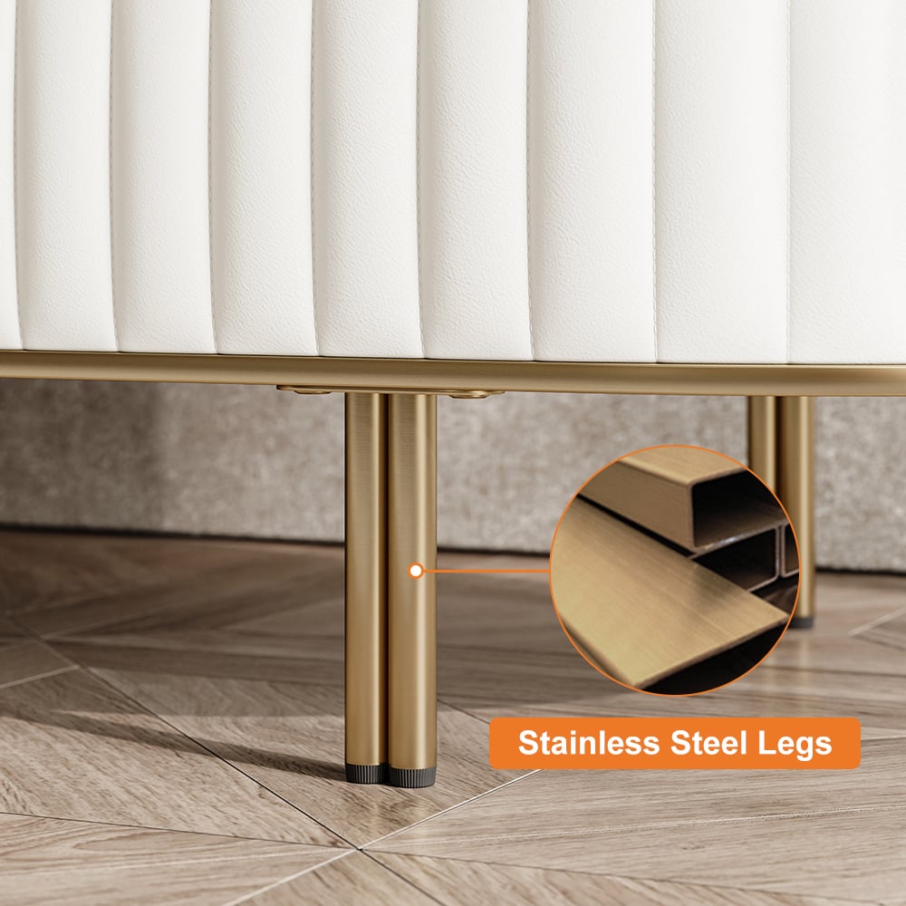 Wovent Mid-Century Modern Walnut Wood Rectangular Coffee Table with Storage