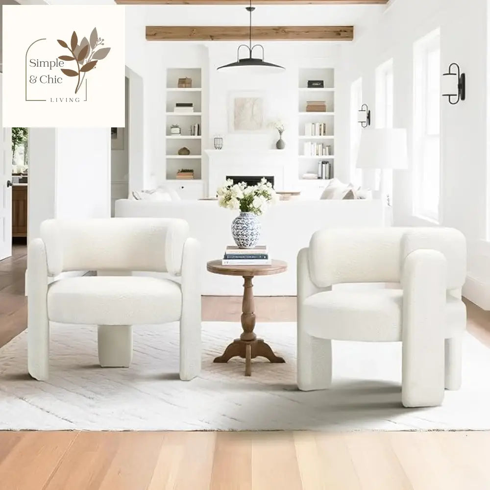 Colony Modern Velvet Accent Chairs Set of 1 / Cream Furniture