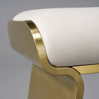 Upart Leath-aire Upholstered Vanity Stool with Gold Frame