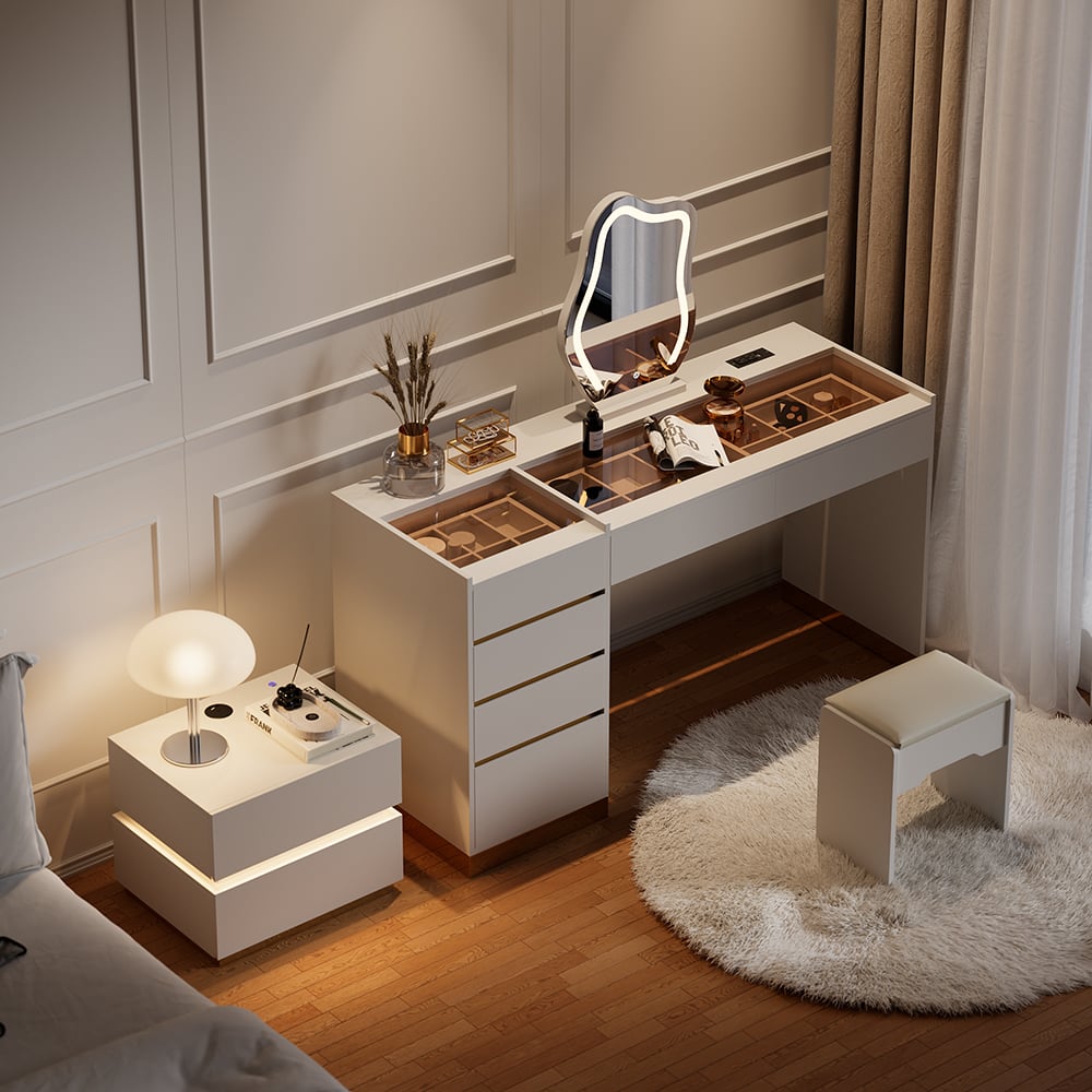 55" Smart Makeup Vanity Set with Mirror & Lights