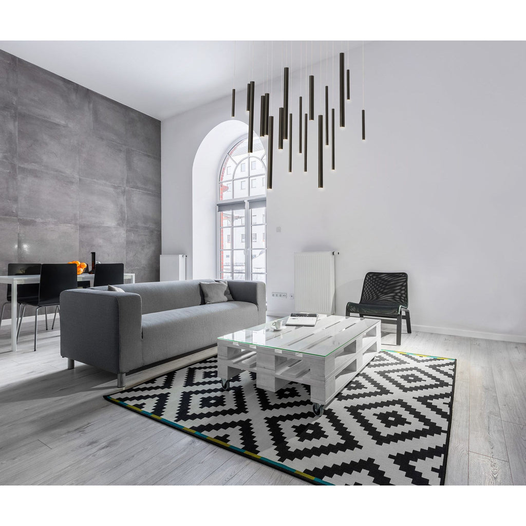 Santana Modern Linear Multi-Light Pendant Chandelier - Adjustable Height Aluminum Tube Fixture