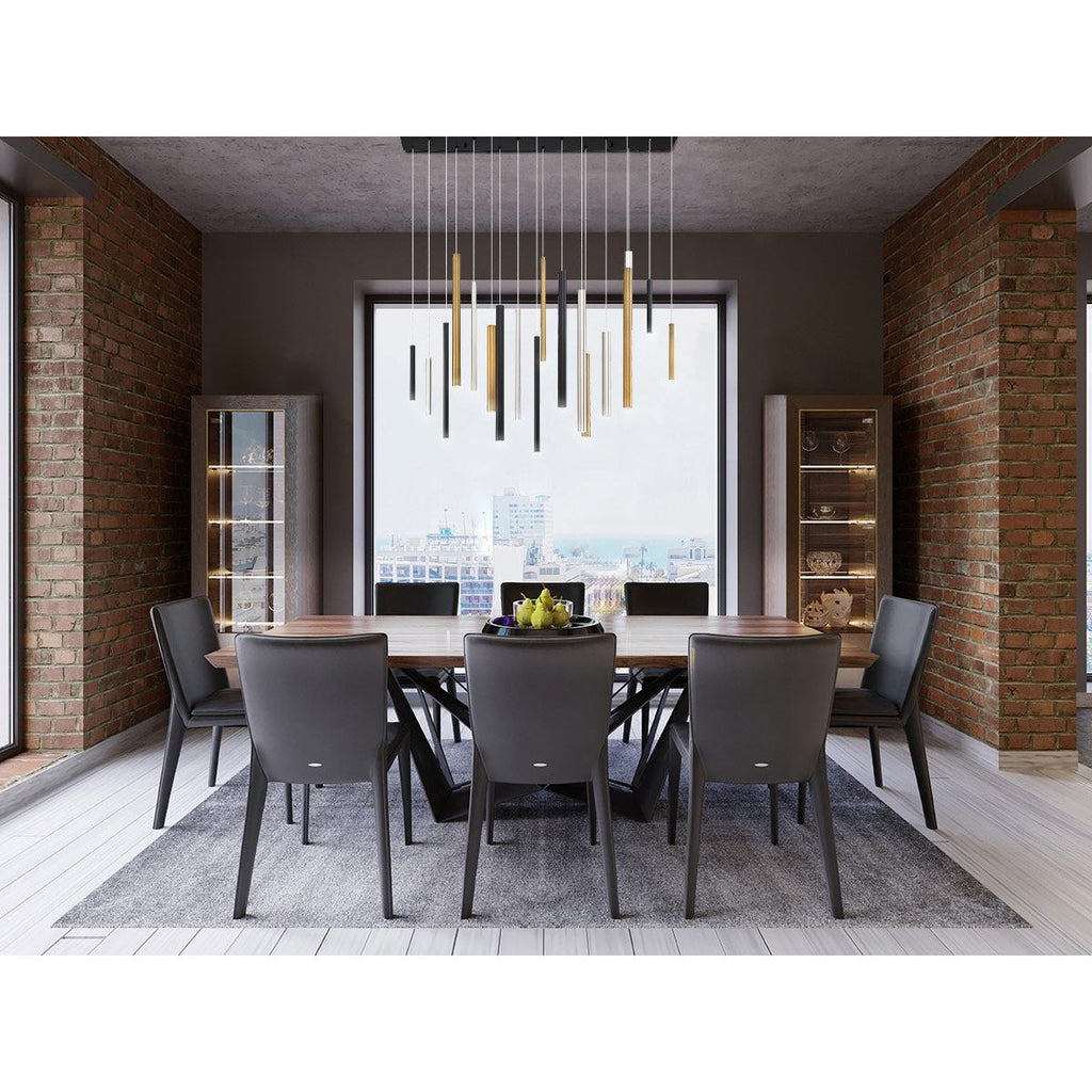 Santana Modern Linear Multi-Light Pendant Chandelier - Adjustable Height Aluminum Tube Fixture