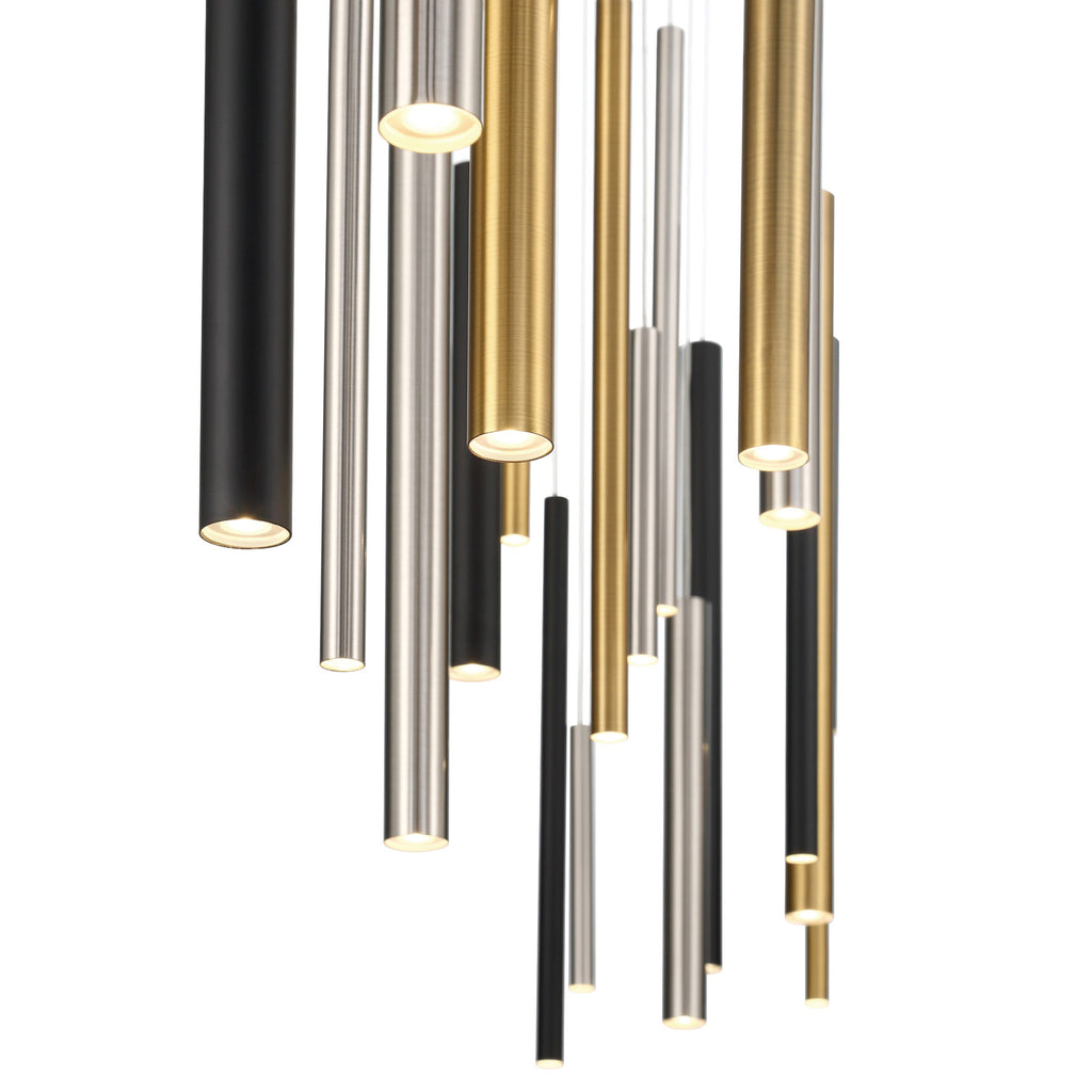 Santana Modern Linear Multi-Light Pendant Chandelier - Adjustable Height Aluminum Tube Fixture
