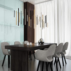 Santana Modern Linear Multi-Light Pendant Chandelier - Adjustable Height Aluminum Tube Fixture