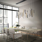 Santana Modern Linear Multi-Light Pendant Chandelier - Adjustable Height Aluminum Tube Fixture