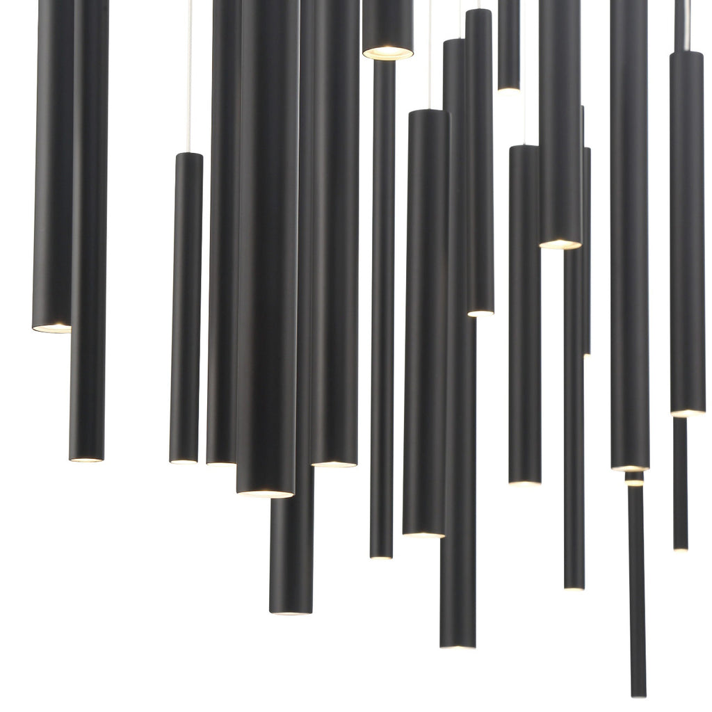 Santana Modern Linear Multi-Light Pendant Chandelier - Adjustable Height Aluminum Tube Fixture